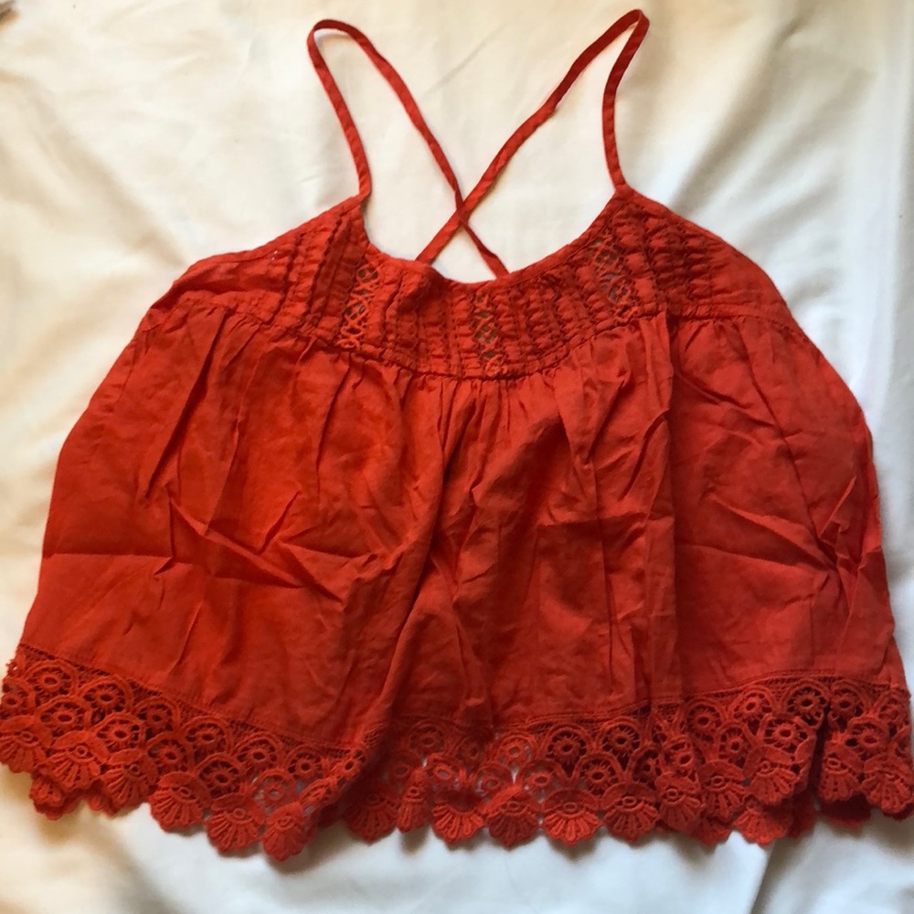 Orange topshop tank top